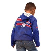 Custom Haiti Football Kid Hoodie Les Grenadiers - Royal Palm - Wonder Print Shop