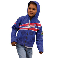 Custom Haiti Football Kid Hoodie Les Grenadiers - Royal Palm - Wonder Print Shop