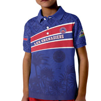 Custom Haiti Football Kid Polo Shirt Les Grenadiers - Royal Palm - Wonder Print Shop