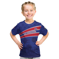 Custom Haiti Football Kid T Shirt Les Grenadiers - Royal Palm - Wonder Print Shop