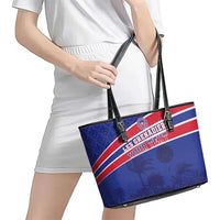 Custom Haiti Football Leather Tote Bag Les Grenadiers - Royal Palm - Wonder Print Shop