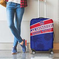 Custom Haiti Football Luggage Cover Les Grenadiers - Royal Palm - Wonder Print Shop