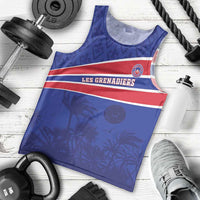 Custom Haiti Football Men Tank Top Les Grenadiers - Royal Palm - Wonder Print Shop