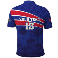 Custom Haiti Football Polo Shirt Les Grenadiers - Royal Palm - Wonder Print Shop
