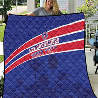 Custom Haiti Football Quilt Les Grenadiers - Royal Palm - Wonder Print Shop