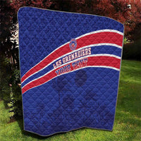 Custom Haiti Football Quilt Les Grenadiers - Royal Palm - Wonder Print Shop