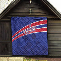 Custom Haiti Football Quilt Les Grenadiers - Royal Palm - Wonder Print Shop