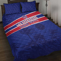 Custom Haiti Football Quilt Bed Set Les Grenadiers - Royal Palm - Wonder Print Shop