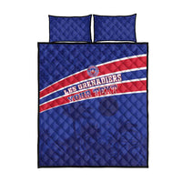 Custom Haiti Football Quilt Bed Set Les Grenadiers - Royal Palm - Wonder Print Shop