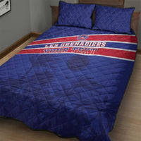 Custom Haiti Football Quilt Bed Set Les Grenadiers - Royal Palm - Wonder Print Shop