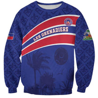 Custom Haiti Football Sweatshirt Les Grenadiers - Royal Palm - Wonder Print Shop