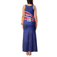 Custom Haiti Football Tank Maxi Dress Les Grenadiers - Royal Palm - Wonder Print Shop