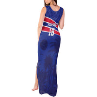 Custom Haiti Football Tank Maxi Dress Les Grenadiers - Royal Palm - Wonder Print Shop