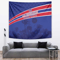 Custom Haiti Football Tapestry Les Grenadiers - Royal Palm - Wonder Print Shop
