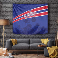 Custom Haiti Football Tapestry Les Grenadiers - Royal Palm - Wonder Print Shop