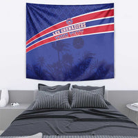 Custom Haiti Football Tapestry Les Grenadiers - Royal Palm - Wonder Print Shop
