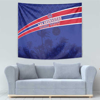 Custom Haiti Football Tapestry Les Grenadiers - Royal Palm - Wonder Print Shop
