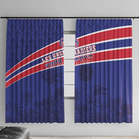 Custom Haiti Football Window Curtain Les Grenadiers - Royal Palm - Wonder Print Shop
