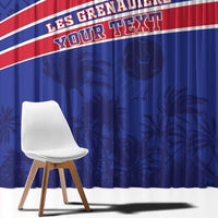 Custom Haiti Football Window Curtain Les Grenadiers - Royal Palm - Wonder Print Shop