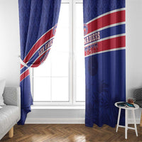 Custom Haiti Football Window Curtain Les Grenadiers - Royal Palm - Wonder Print Shop
