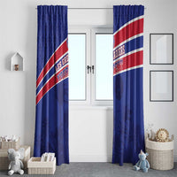 Custom Haiti Football Window Curtain Les Grenadiers - Royal Palm - Wonder Print Shop