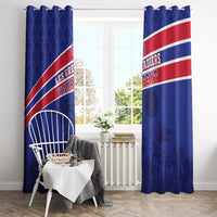 Custom Haiti Football Window Curtain Les Grenadiers - Royal Palm - Wonder Print Shop
