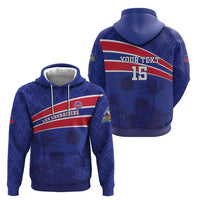 Custom Haiti Football Zip Hoodie Les Grenadiers - Royal Palm - Wonder Print Shop