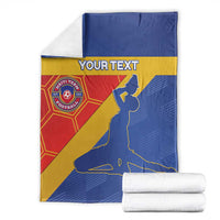 Custom Haiti Football Blanket Neg Marron Go Ayiti