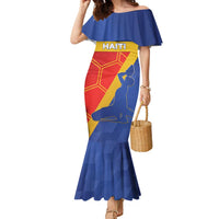 Custom Haiti Football Family Matching Mermaid Dress and Hawaiian Shirt Neg Marron Go Ayiti - Wonder Print Shop
