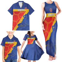 Custom Haiti Football Family Matching Tank Maxi Dress and Hawaiian Shirt Neg Marron Go Ayiti - Wonder Print Shop