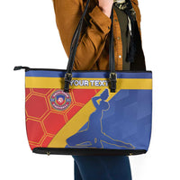 Custom Haiti Football Leather Tote Bag Neg Marron Go Ayiti - Wonder Print Shop