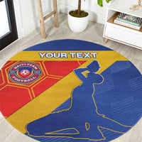 Custom Haiti Football Round Carpet Neg Marron Go Ayiti