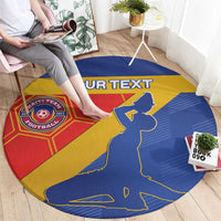 Custom Haiti Football Round Carpet Neg Marron Go Ayiti