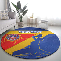 Custom Haiti Football Round Carpet Neg Marron Go Ayiti