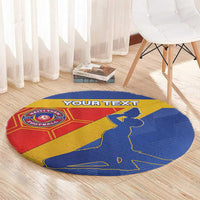 Custom Haiti Football Round Carpet Neg Marron Go Ayiti