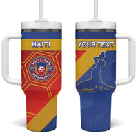 Custom Haiti Football Tumbler With Handle Neg Marron Go Ayiti - Wonder Print Shop