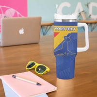 Custom Haiti Football Tumbler With Handle Neg Marron Go Ayiti - Wonder Print Shop