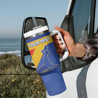 Custom Haiti Football Tumbler With Handle Neg Marron Go Ayiti - Wonder Print Shop