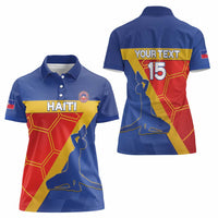 Custom Haiti Football Women Polo Shirt Neg Marron Go Ayiti - Wonder Print Shop