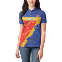 Custom Haiti Football Women Polo Shirt Neg Marron Go Ayiti - Wonder Print Shop