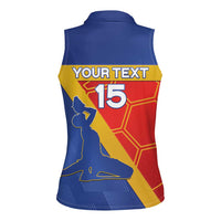 Custom Haiti Football Women Sleeveless Polo Shirt Neg Marron Go Ayiti - Wonder Print Shop