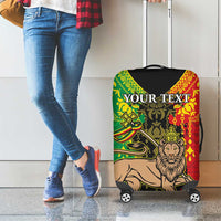 Personalised Ethiopia Luggage Cover Lion Of Judah Mix African Pattern - Wonder Print Shop
