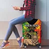 Personalised Ethiopia Luggage Cover Lion Of Judah Mix African Pattern - Wonder Print Shop