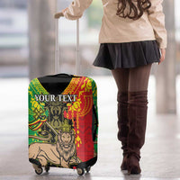 Personalised Ethiopia Luggage Cover Lion Of Judah Mix African Pattern - Wonder Print Shop
