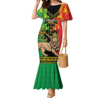 Personalised Ethiopia Mermaid Dress Lion Of Judah Mix African Pattern - Wonder Print Shop