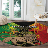 Personalised Ethiopia Round Carpet Lion Of Judah Mix African Pattern