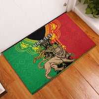 Personalised Ethiopia Rubber Doormat Lion Of Judah Mix African Pattern - Wonder Print Shop