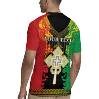 Personalised Ethiopia Rugby Jersey Lion Of Judah Mix African Pattern - Wonder Print Shop