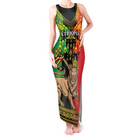Personalised Ethiopia Tank Maxi Dress Lion Of Judah Mix African Pattern - Wonder Print Shop