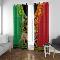 Personalised Ethiopia Window Curtain Lion Of Judah Mix African Pattern - Wonder Print Shop